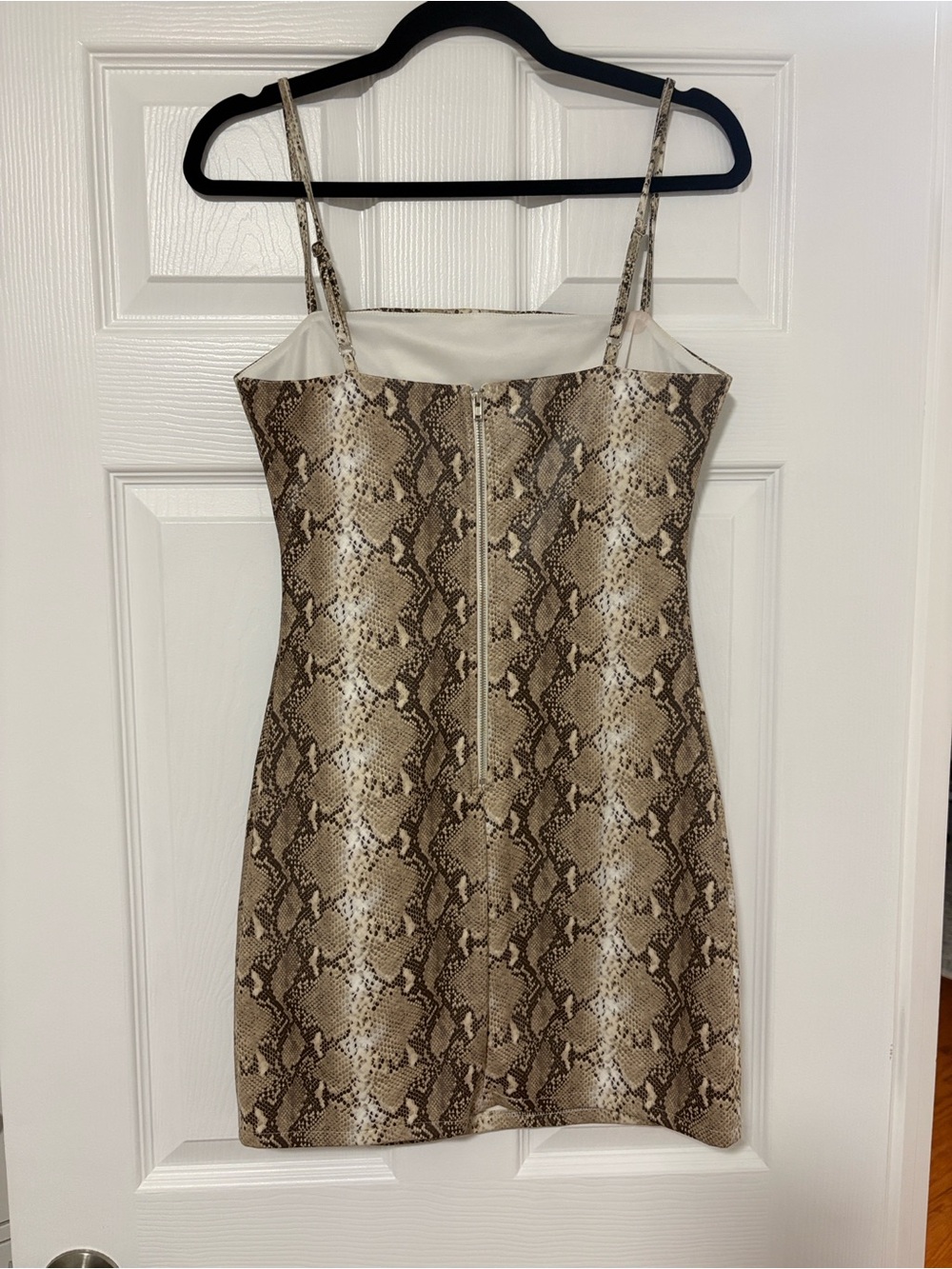 Tiger Mist Snake Print Mini Dress in Beige and Black - Picture 3 of 4